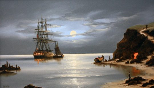 Moonlit Anchorage by Alex Hill