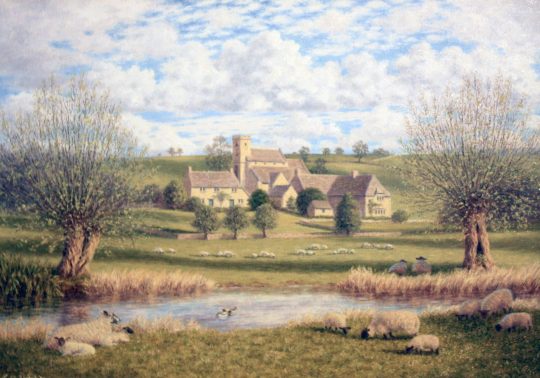 Overlooking Naunton in the Cotswolds by Lawrence Udall
