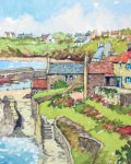 Fishing Village at Crail Near Fife Watercolour by Irvine Russell