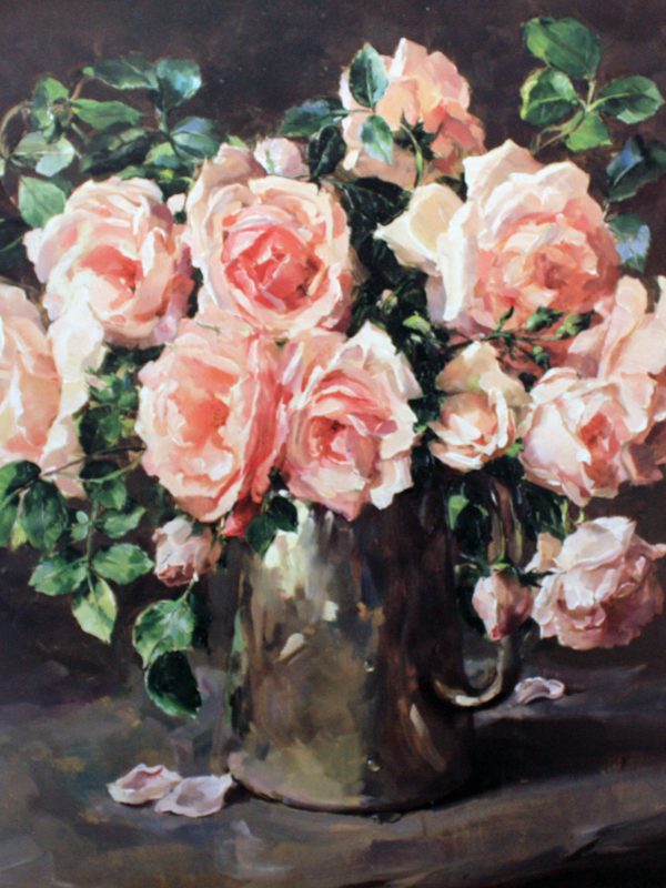 Roses in the Old Silver Coffee Pot by Anne Cotterill