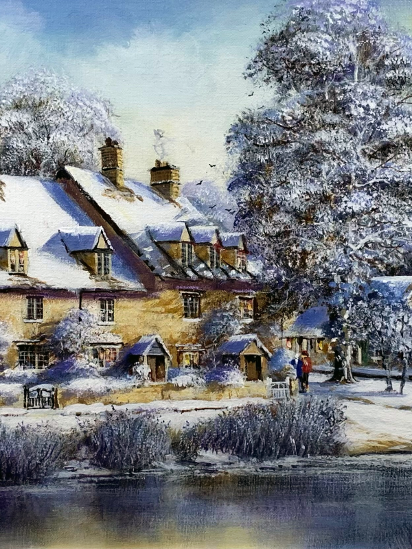 Lower Slaughter in the Snow by Gordon Lees