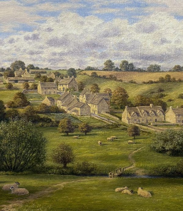 An Upland Village Calcot an original painting by the talented artist Laurence Udall