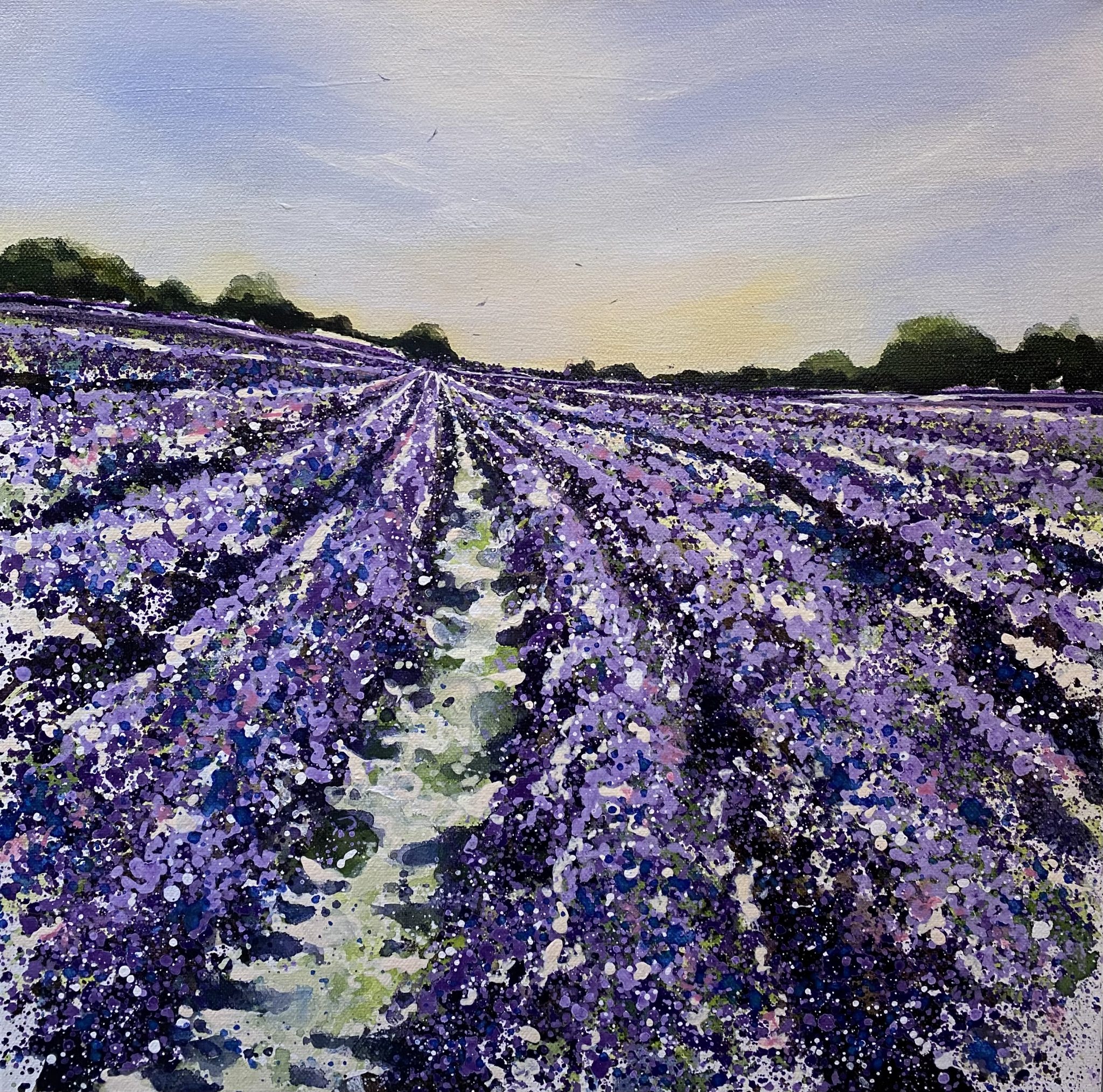 Cotswold Lavender is an original painting by the talented artist Adele Riley