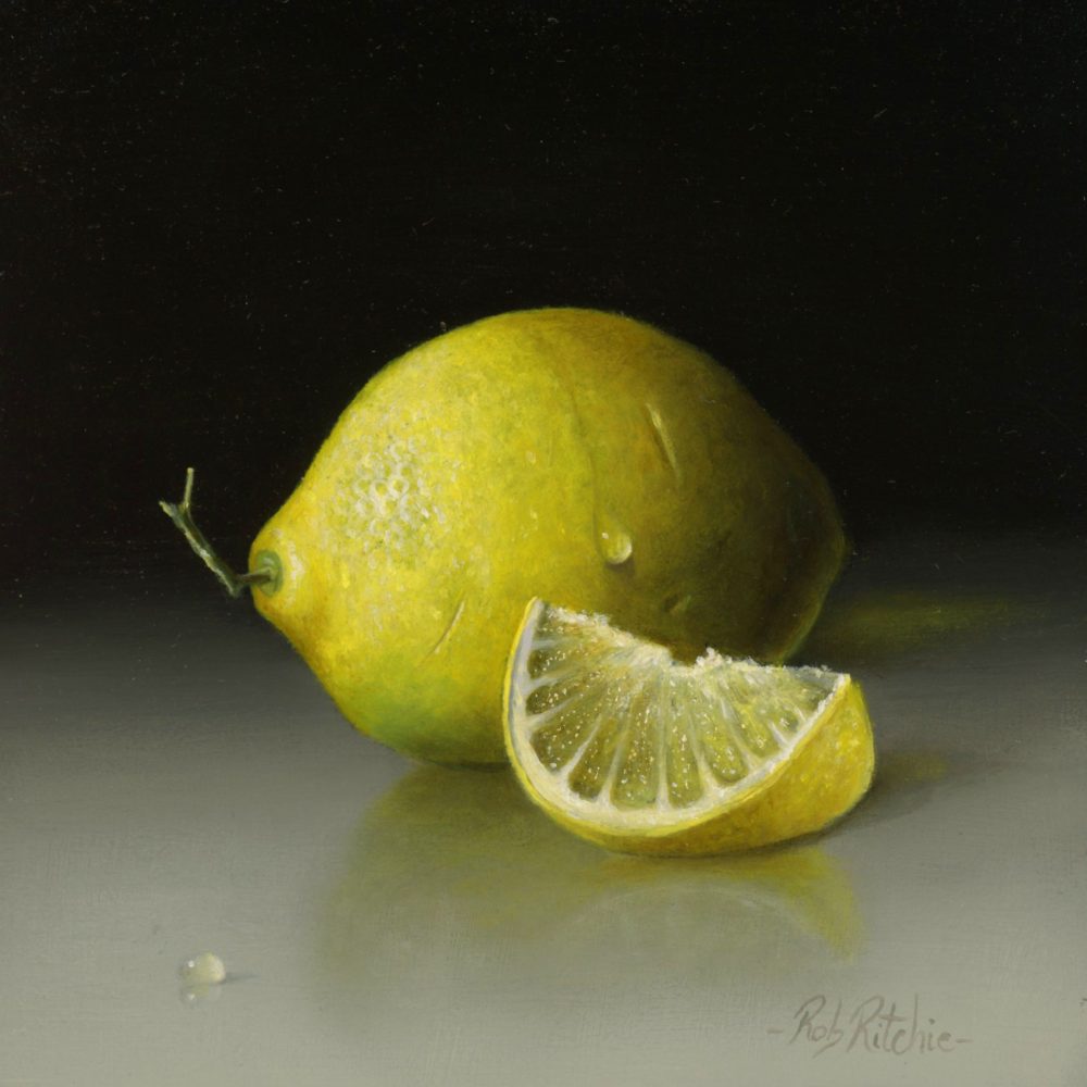 Lemon is a stunning still life original painting the talented artist Rob Ritchie