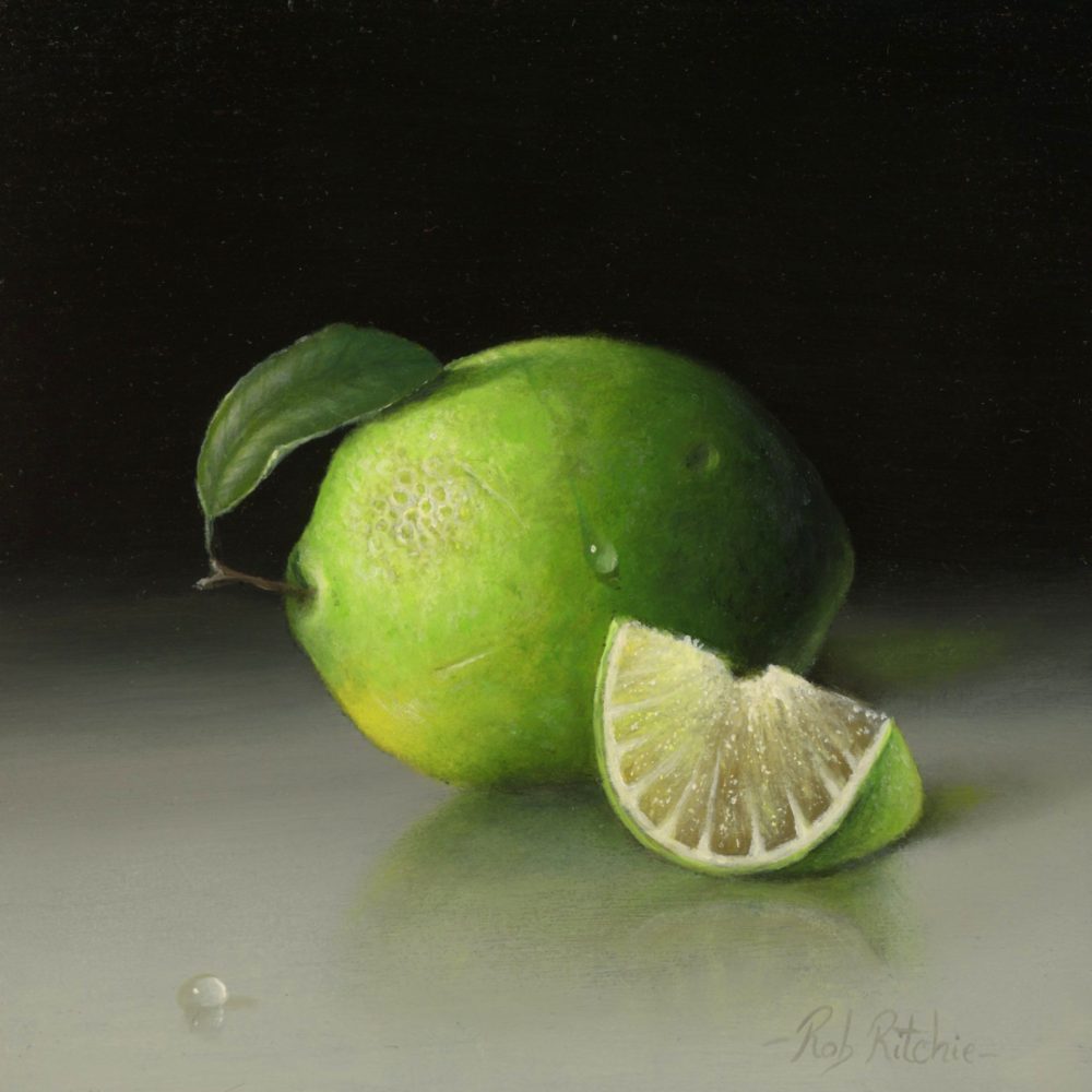 Lime is a stunning still life original painting the talented artist Rob Ritchie