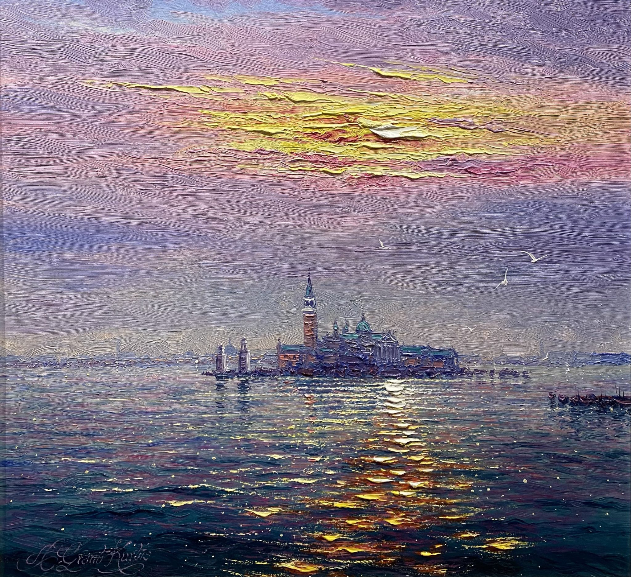 Sunshine Sparkle in Venice from St. Georgio Maggiore by the artist Andrew Grant Kurtis
