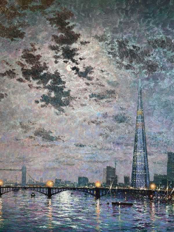 Nocturnal Reflections in London on The Thames by the artist Andrew Grant Kurtis